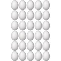 Piepschuim eieren - 30x st - H8 cm - hobby - knutselmateriaal - DIY