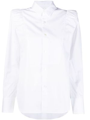Noir Kei Ninomiya chemise en coton à manches bouffantes - Blanc