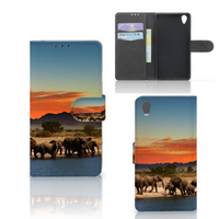 Sony Xperia Z1 Telefoonhoesje met Pasjes Olifanten - thumbnail