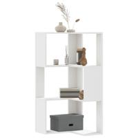 Boekenkast 3-laags hoek 50x50x102 cm bewerkt hout wit