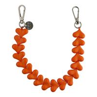 Telefoonkoord Heart - Oranje - Zilver Telefoonkoord Heart - Oranje - Zilver