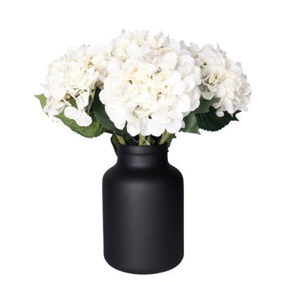 Kunstbloem Hortensia tak - 8x - creme wit - 48 cm - losse steel - Kunst zijdebloemen - hydrangea