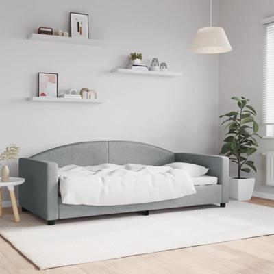 Slaapbank 90x190 cm stof lichtgrijs