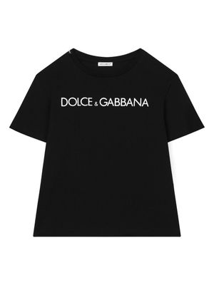 Dolce & Gabbana Kids t-shirt en coton à logo imprimé - Noir