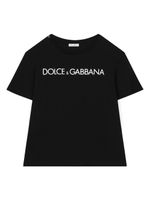 Dolce & Gabbana Kids t-shirt en coton à logo imprimé - Noir - thumbnail