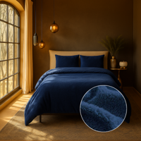 Dekbedovertrek Summer Teddy Navy Effen 200x200 Cm Verwarmend Fresh And Co - Dekbed-Discounter.nl Dekbedovertrek Summer Teddy Navy Effen 200x200 Cm Verwarmend Fresh And Co - Dekbed-Discounter.nl