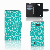 LG K4 Hoesje Cracks Blue - thumbnail