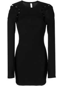 Dion Lee robe courte à détail nervuré - Noir