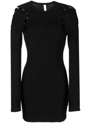 Dion Lee robe courte à détail nervuré - Noir