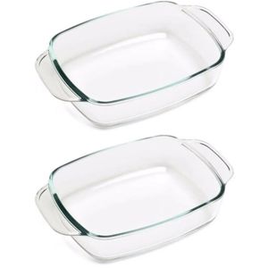 2x Ovenschalen 27 x 17 cm van glas