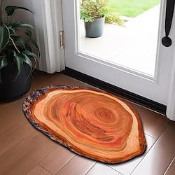 nieuwigheid deur mat vloermat antislip ring van boom 3d kofferbak houten log print gebied tapijt badmat voor binnen outdoor patio slaapkamer keuken kantoor Lightinthebox