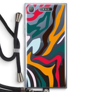 Colored Zebra: Sony Xperia XZ1 Transparant Hoesje met koord