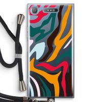 Colored Zebra: Sony Xperia XZ1 Transparant Hoesje met koord