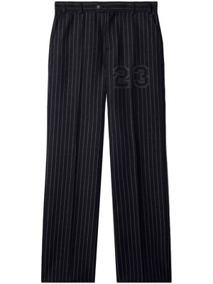 Off-White pantalon slim à fines rayures - Noir