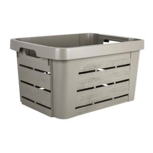 Plastic opbergkrat/fruitkist taupe stapelbaar L46 x B34 x H25 cm