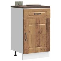 Keuken onderkast Kalmar bewerkt hout oud houtkleurig