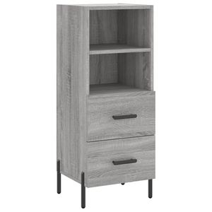 vidaXL Dressoir 34,5x34x90 cm bewerkt hout grijs sonoma eikenkleurig