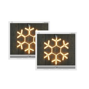 Set van 2x stuks verlichte figuren kerstverlichting neon LED sneeuwvlok 51 cm