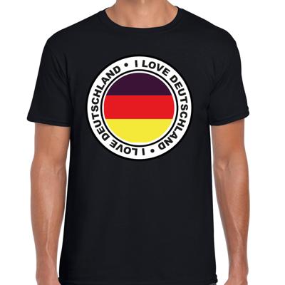 Verkleed T-shirt voor heren - I Love Duitsland - zwart - voetbal supporter - themafeest