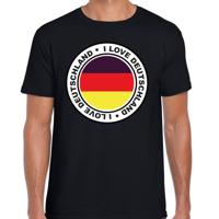 Verkleed T-shirt voor heren - I Love Duitsland - zwart - voetbal supporter - themafeest