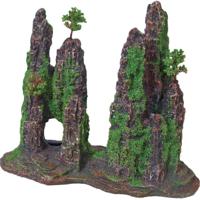 Polyresin ornament rotszuilen met gat mos en boom 22 cm - Gebr de boon Polyresin ornament rotszuilen met gat mos en boom 22 cm - Gebr de boon