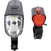 FISCHER FAHRRAD TWIN-60/30/15 Fietsverlichtingsset LED Zwart