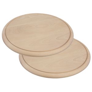 Set van 4x stuks ronde houten ham plankjes / broodplanken / serveer planken 25 cm