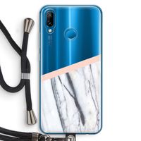 A touch of peach: Huawei P20 Lite Transparant Hoesje met koord