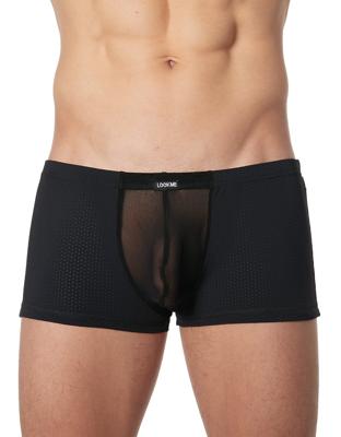 * LOOK ME Heren boxer in geperforeerde stof en tulle (S)