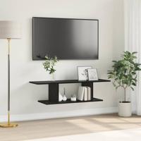 TV-kast met plank met opslag Zwart 103 x 30 x 26,5 cm Bewerkt hout