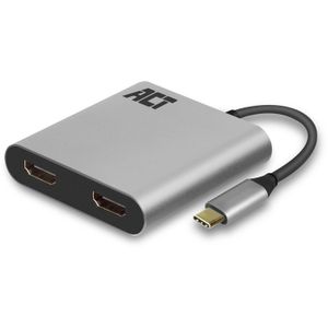 ACT Connectivity USB-C naar HDMI voor 2 monitoren MST adapter