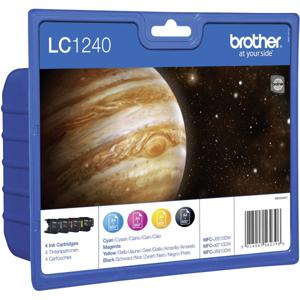 Brother Inktcartridge LC-1240 Origineel Combipack Zwart, Cyaan, Magenta, Geel LC1240VALBPDR