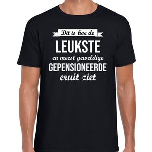 Pensioen cadeau t-shirt voor heren - Leukste Gepensioneerde - zwart - VUT