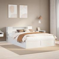 Bedframe zonder matras massief grenenhout wit 150x200 cm