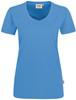 Hakro 181 Women's V-neck shirt MIKRALINAR® - Malibu Blue - 5XL