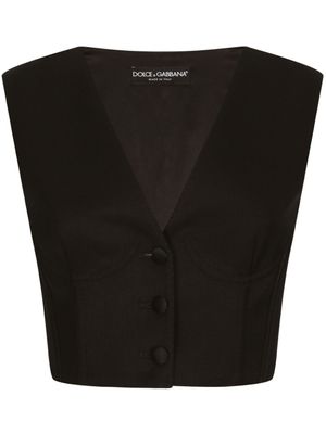 Dolce & Gabbana gilet bustier à coupe crop - Noir