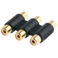 Vergulde RGB vrouwtje naar vrouwtje Connector(zwart)