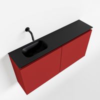 Toiletmeubel Mondiaz Ture | 100 cm | Meubelkleur Fire | Eden wastafel Urban Links | Zonder kraangat