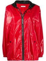Givenchy imperméable zippé à capuche - Rouge