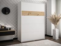 Opklapbed HOUDI 140x200 cm wit/artisan eik