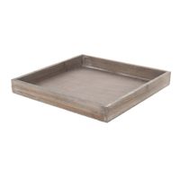 Houten kaarsenbord/plateau vierkant naturel wash 30 x 30 cm