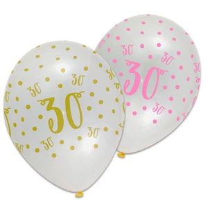 Ballonnen 30 Jaar Pink/Gold Chic (6st)