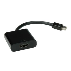 Value 12.99.3142 DisplayPort-kabel Mini-displayport / HDMI Adapterkabel Mini DisplayPort-stekker, HDMI-A-bus 0.15 m Zwart
