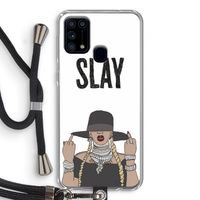 Slay All Day: Samsung Galaxy M31 Transparant Hoesje met koord