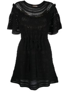 TWINSET robe en crochet à coupe courte - Noir