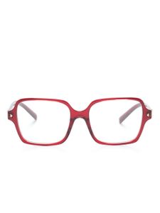 Prada Eyewear lunettes de vue carrées à logo imprimé - Rouge