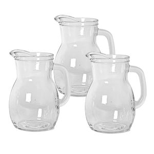 4x stuks glazen sap/waterkannen 1 liter