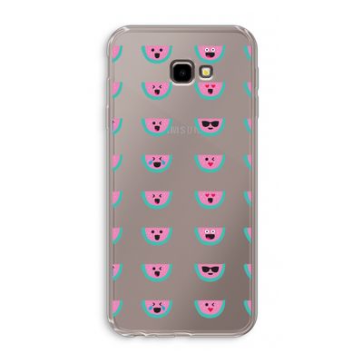 Smiley watermeloenprint: Samsung Galaxy J4 Plus Transparant Hoesje