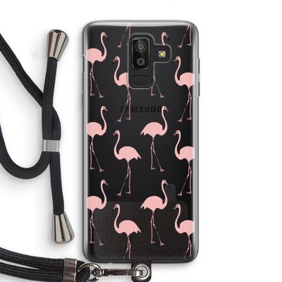 Anything Flamingoes: Samsung Galaxy J8 (2018) Transparant Hoesje met koord