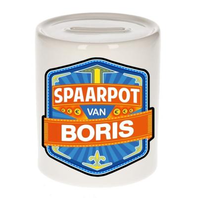 Kinder spaarpot met naam - Boris - keramiek - met dop - wit - Sparen - Spaargeld van Boris Kinder spaarpot met naam - Boris - keramiek - met dop - wit - Sparen - Spaargeld van Boris